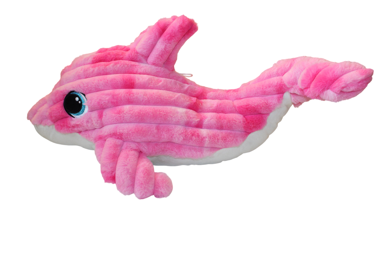 Delfin Fløjlsdyr - 60cm, 2  farver.     Kolli str 12